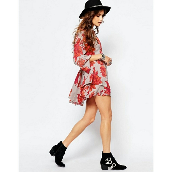 Free People Dresses & Skirts - New FREE PEOPLE Floral Double-hem Mini Shirt Dress